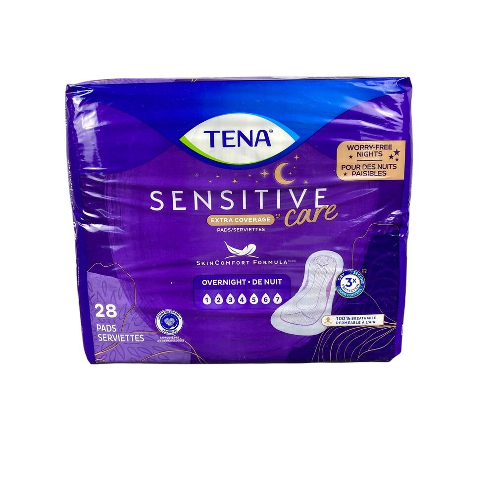 Tena Sensitive Care Extra Coverage Over Incontinence Pads Women 2pack 56ct Total
